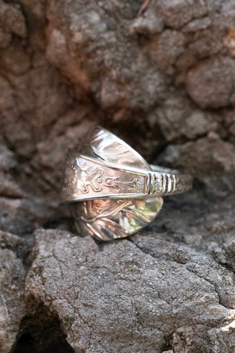 Bague Boule Feuille Volutes vue 6