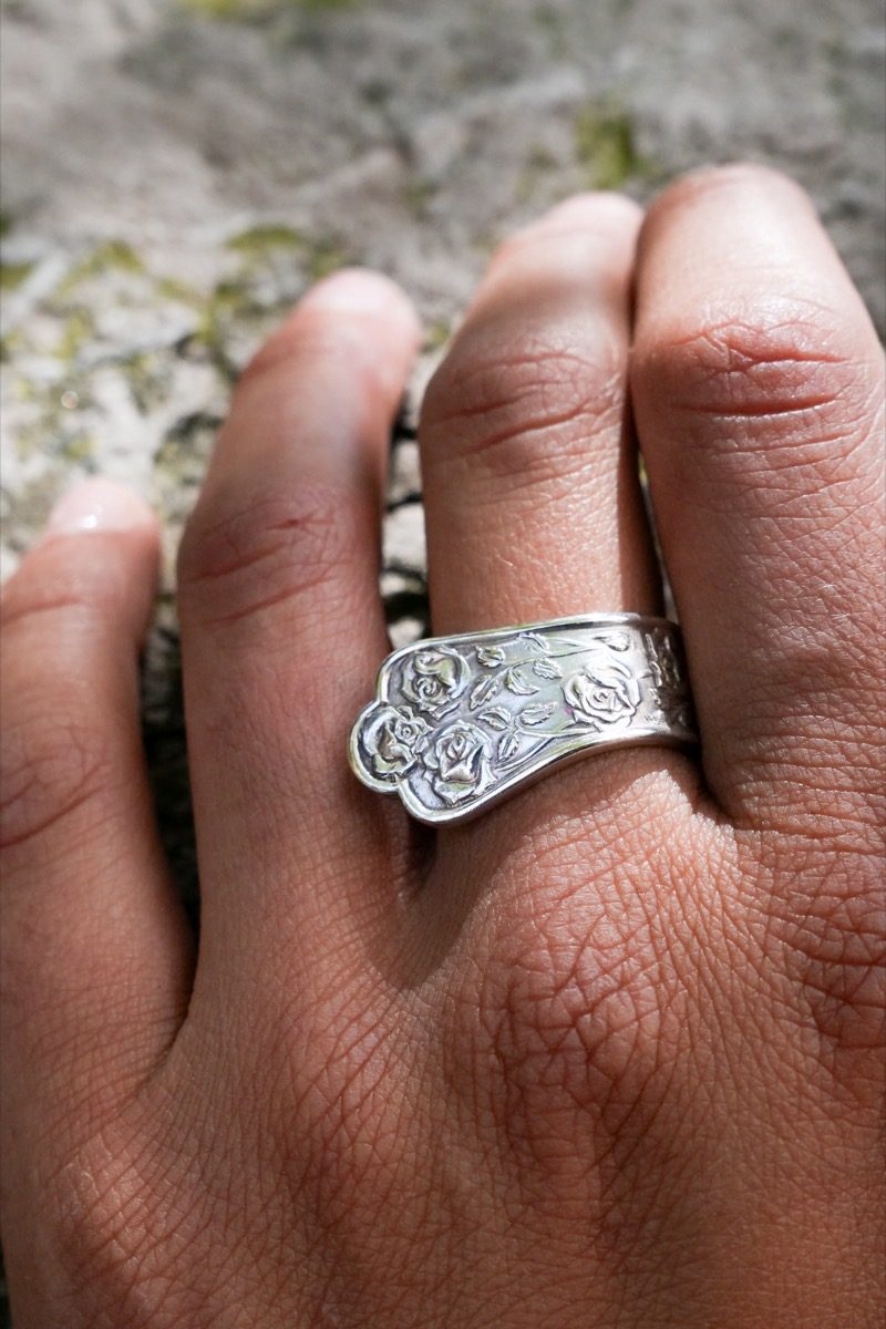 Bague Jardin de Rose - bijou artisanal en argenterie recyclée, fait main à Marseille par XV3foisrien