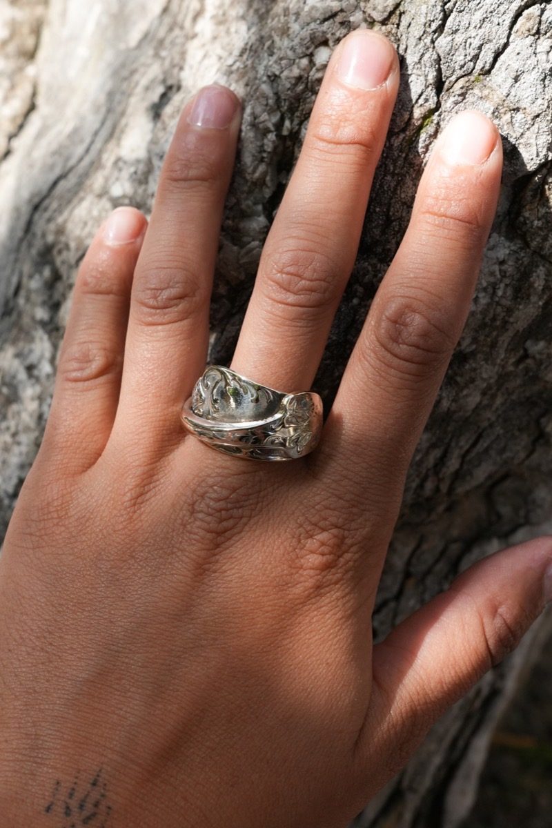 Bague Massive Vieillie - bijou artisanal en argenterie recyclée, fait main à Marseille par XV3foisrien