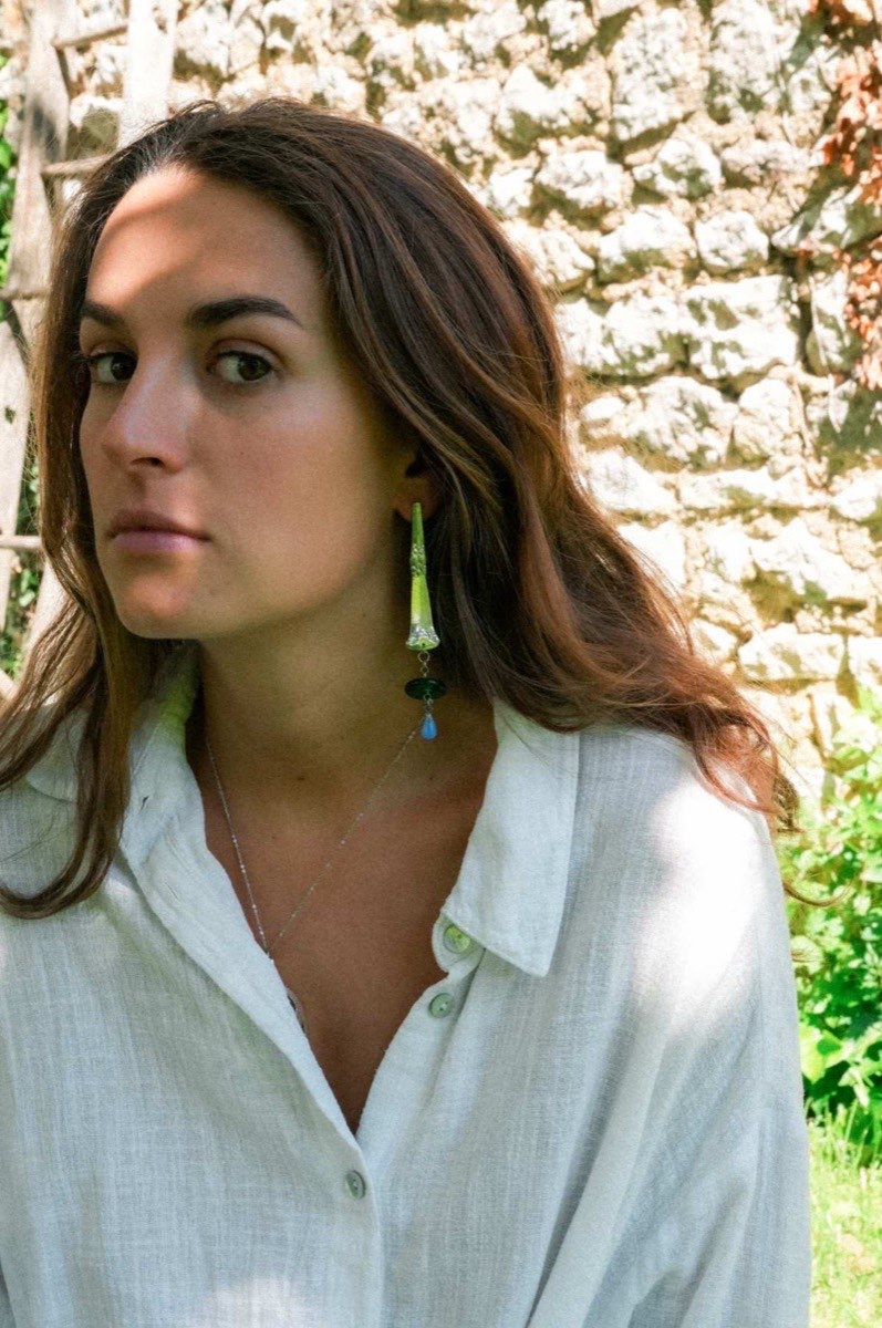 Boucles d'oreilles Forêt Opaline vue 4