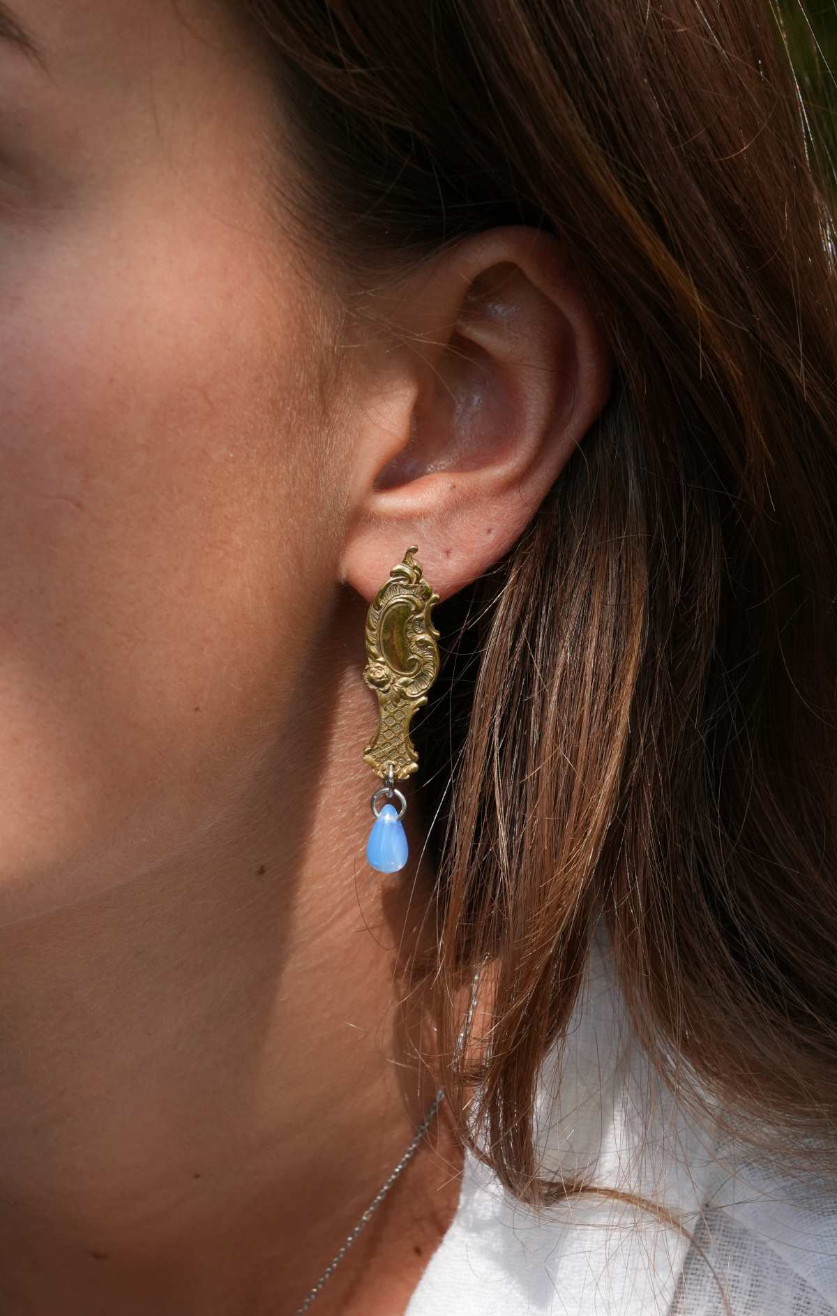 Boucles d'oreilles Miroirs d'Antan - bijou artisanal en argenterie recyclée, fait main à Marseille par XV3foisrien