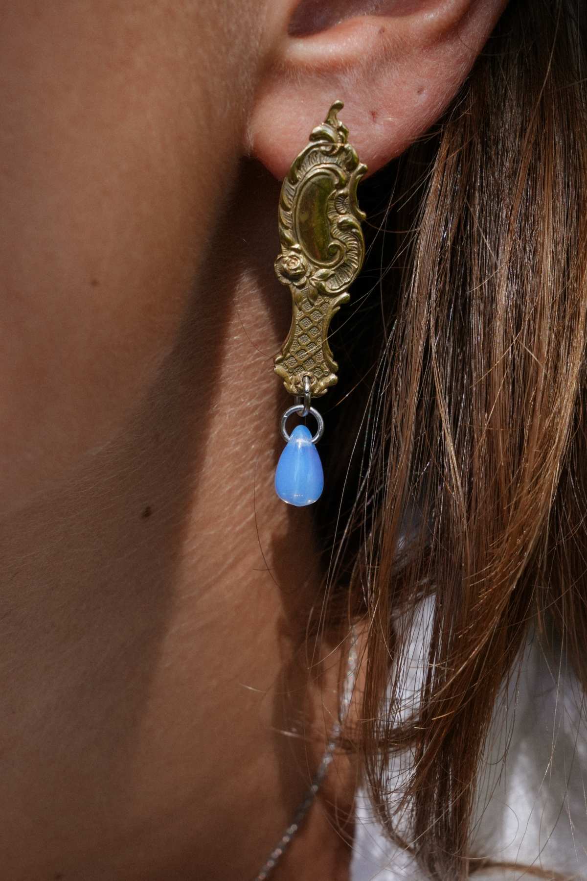 Boucles d'oreilles Miroirs d'Antan - bijou artisanal en argenterie recyclée, fait main à Marseille par XV3foisrien