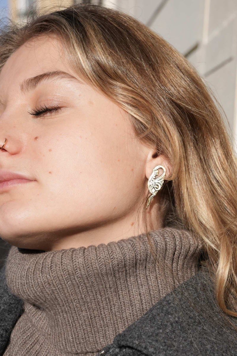 Boucles Organique Laiton - bijou artisanal en argenterie recyclée, fait main à Marseille par XV3foisrien