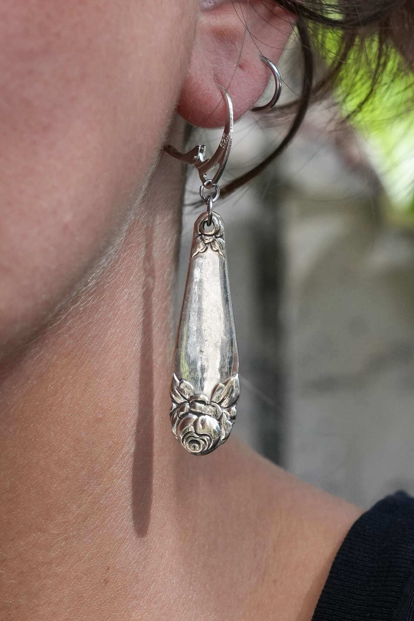 Pendantes Rosier - bijou artisanal en argenterie recyclée, fait main à Marseille par XV3foisrien