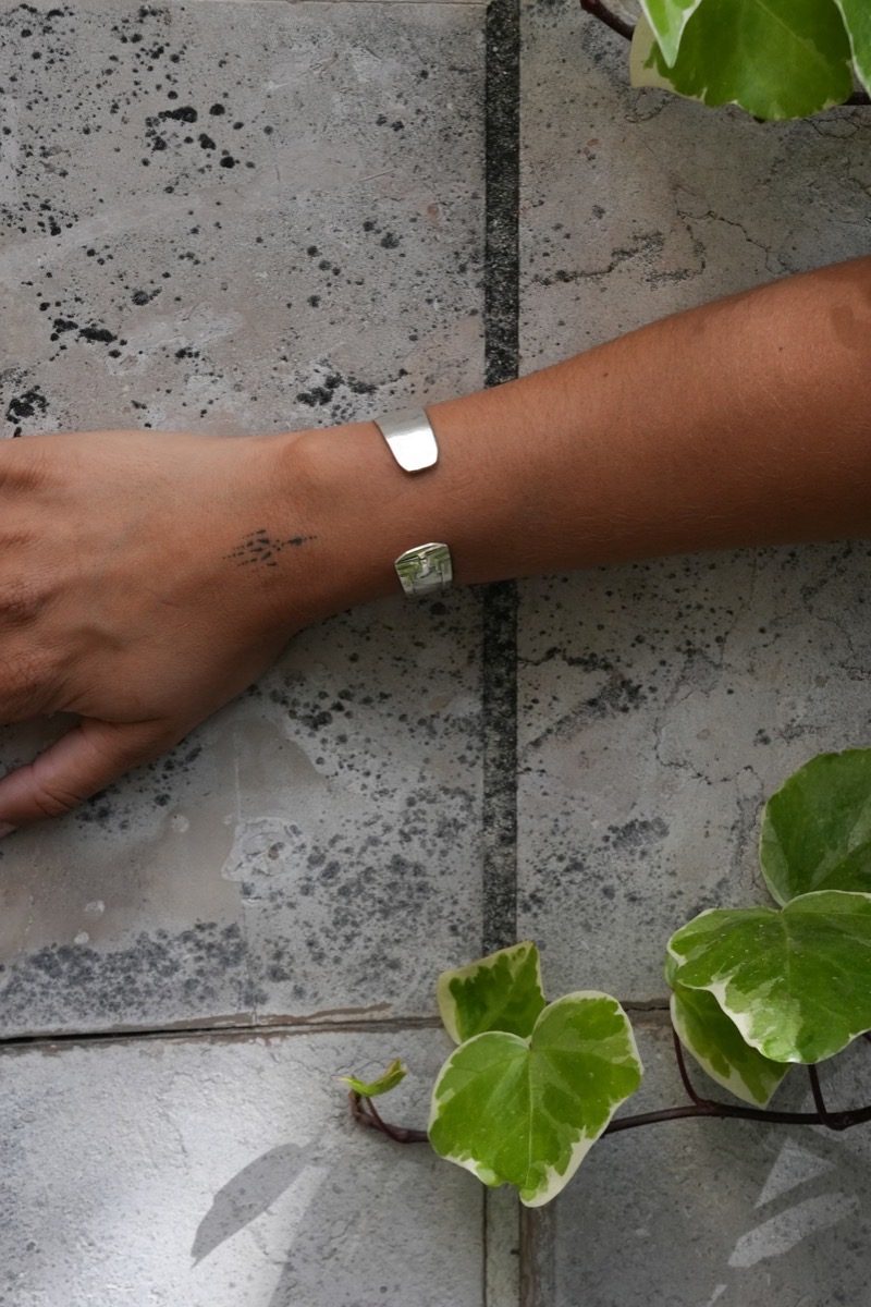 Bracelet Art Déco - bijou artisanal en argenterie recyclée, fait main à Marseille par XV3foisrien