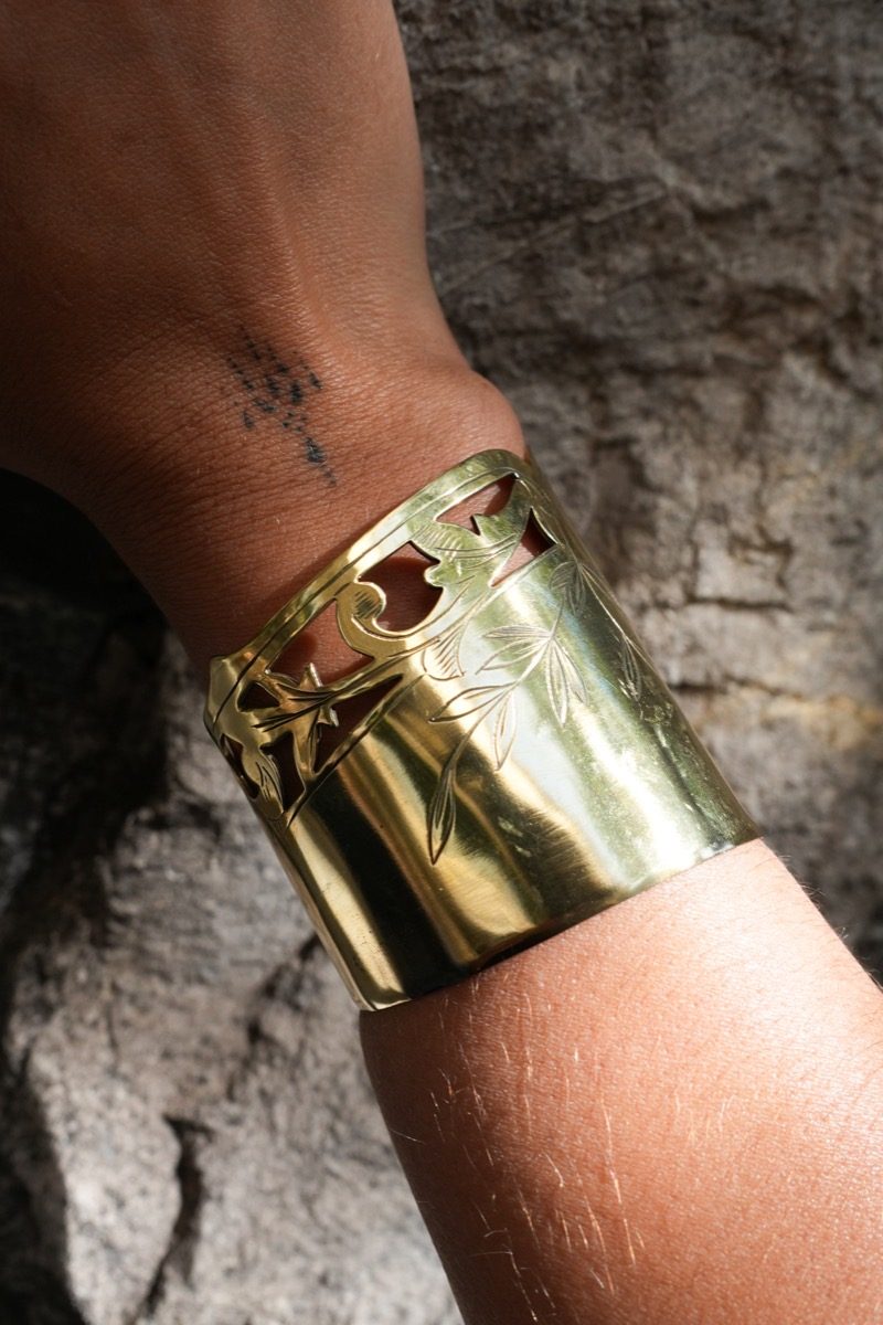 Bracelet Laiton Jaune - bijou artisanal en argenterie recyclée, fait main à Marseille par XV3foisrien